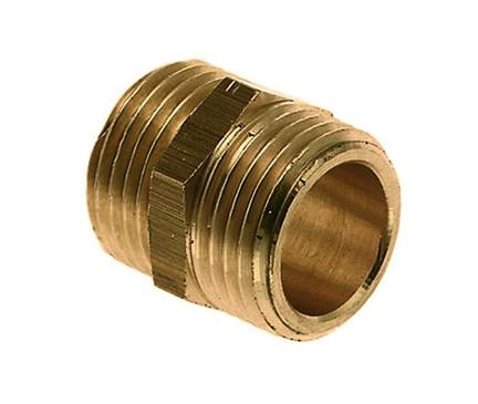 Messing dubbele nippel 3/4"