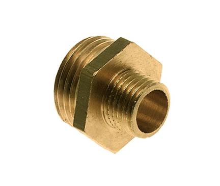 Messing dubbele nippel 1 x 3/4"