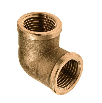 Messing knie 1/2" binnendraad