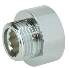 Chroom neusstukje 1/2x3/8"