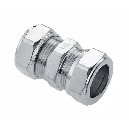 Rechte koppeling 10 x 10 mm KNEL VERNIKKELD