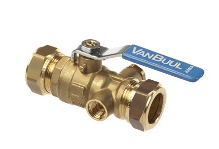 Kogelkraan voor aftap - kiwa 12mm knel BONFIX - zonder aftapper