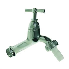 Vsh tapkraan 1/2" met kruk verchroomd NEN met slangwartel