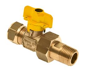 Gaskogelkr. recht 22mm knel x 1/2" kopp. bt.dr.