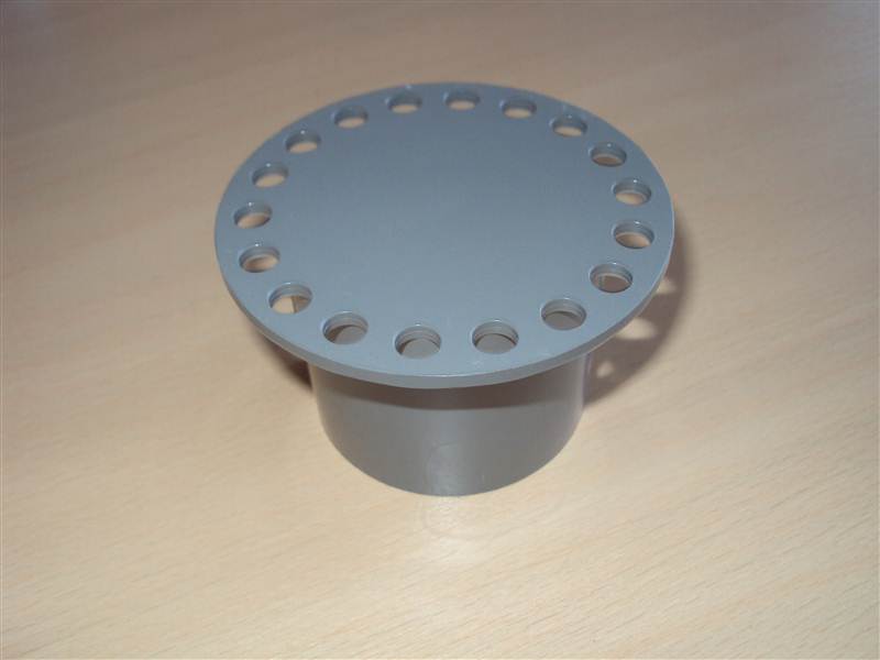 Pvc rooster voor doucheplug 10x10cm. diam. 80 hoog 50 dik 3 grijs