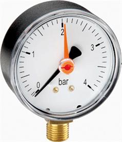 CV-manometer GR-IW 63mm - 3/8" radiaal 0 t/m 4 bar