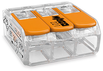 Wago 221-413 verbindingsklem 3 voudig 0,14/4mm2 (hendel)