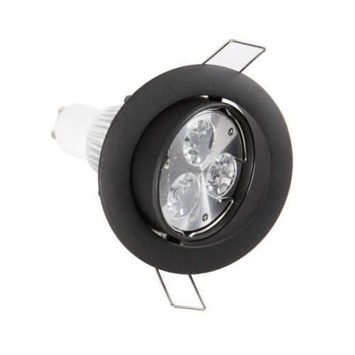 Halogeenspot Focus rond zwart kantelbaar