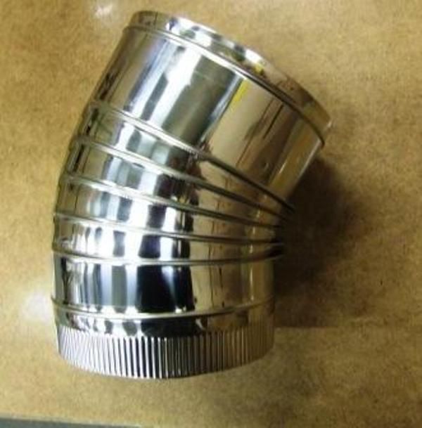 conc.bocht 130-200mm 45gr. rvs