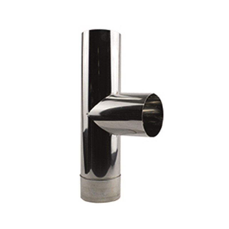 T-stuk + deksel 90 gr. EK 110 mm RVS