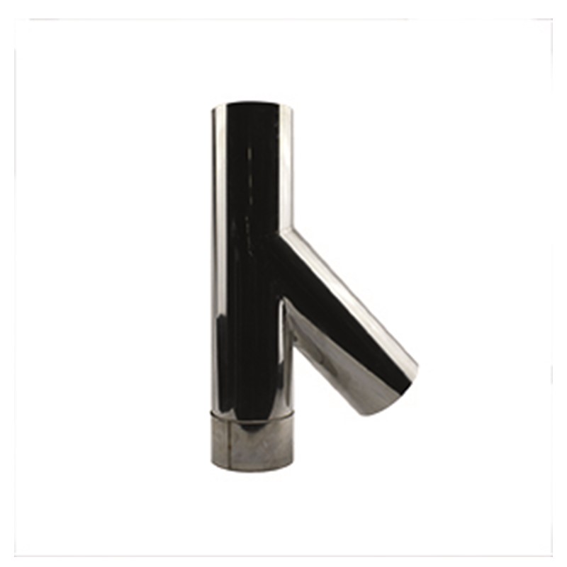 T-stuk + deksel 45 gr. EK 120 RVS