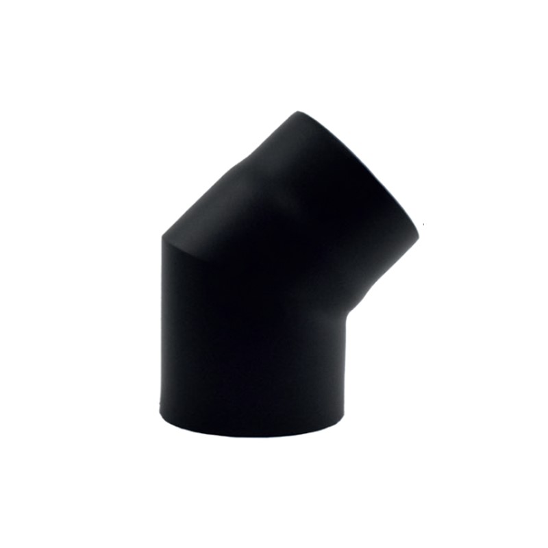 Bocht dikwandig staal zwart Ø 120 mm 45 graden