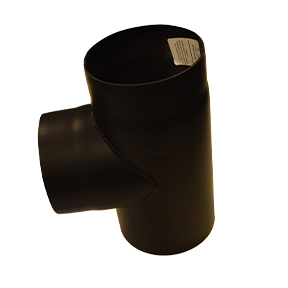 T-stuk dikwandig staal zwart Ø 150 mm 90 graden (exclusief dop)