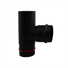 Pelletkachel T-stuk excl. dop 80mm zwart