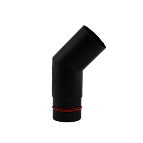 Bocht 45gr 80mm pellet zwart met luik