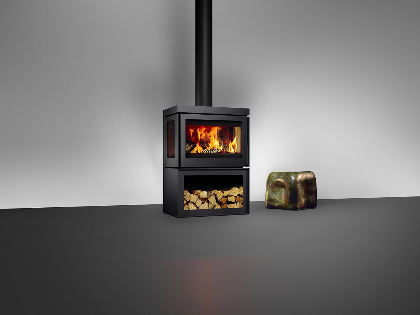 Vrijstaande houtkachel BOX 65 Panorama