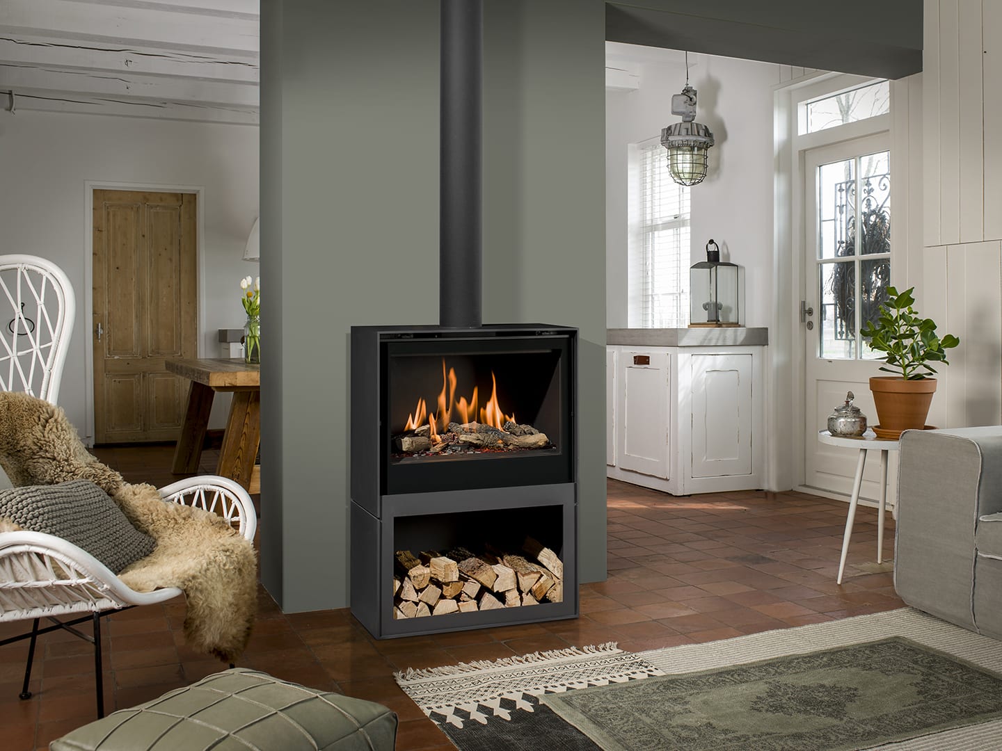 Vrijstaande gaskachel Box 75 gas