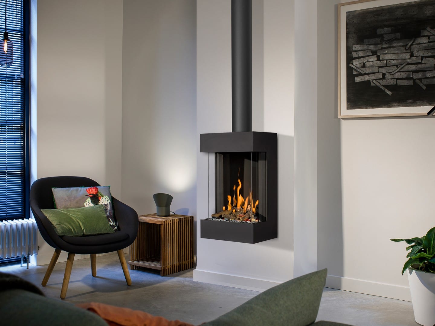 Hangende gaskachel Box gas Panorama 45-59