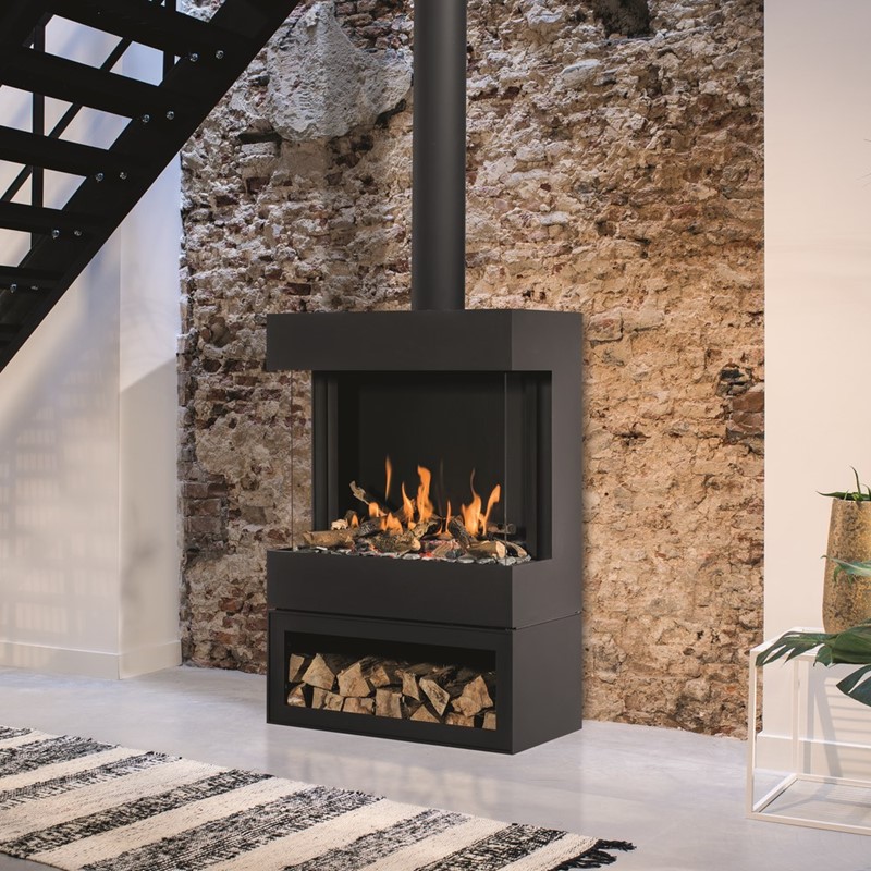 Vrijstaande gaskachel Box gas Panorama 73-52