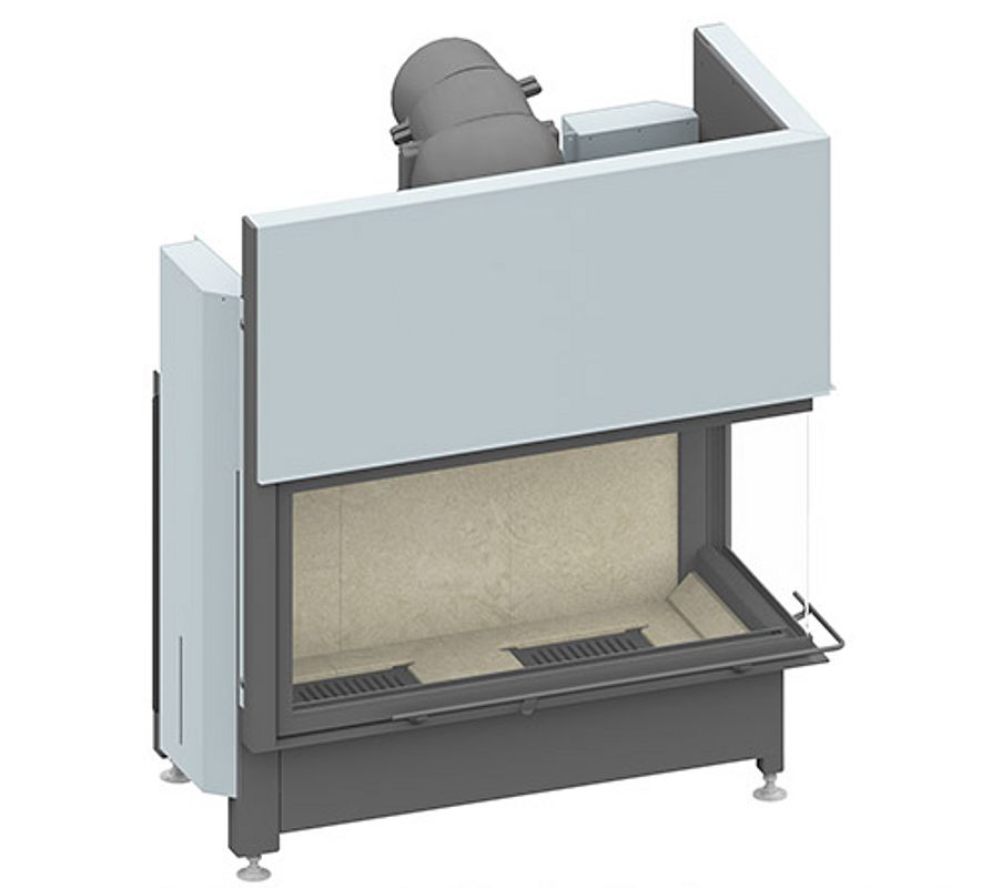 Hout inbouwhaard Ekko 100 Rechts met liftdeur