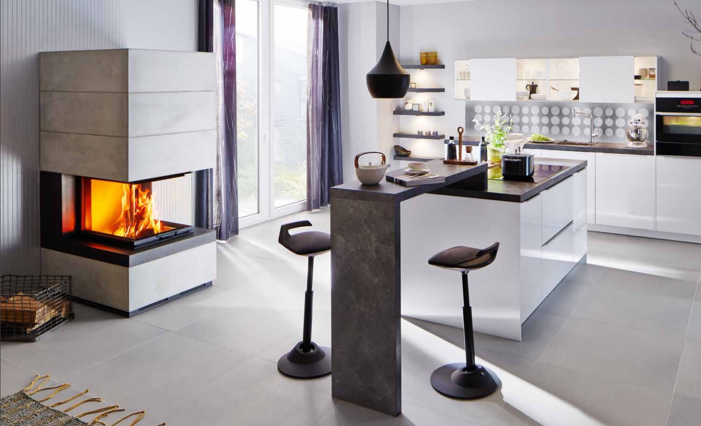 Hout inbouwhaard Ekko U 55(67) met liftdeur