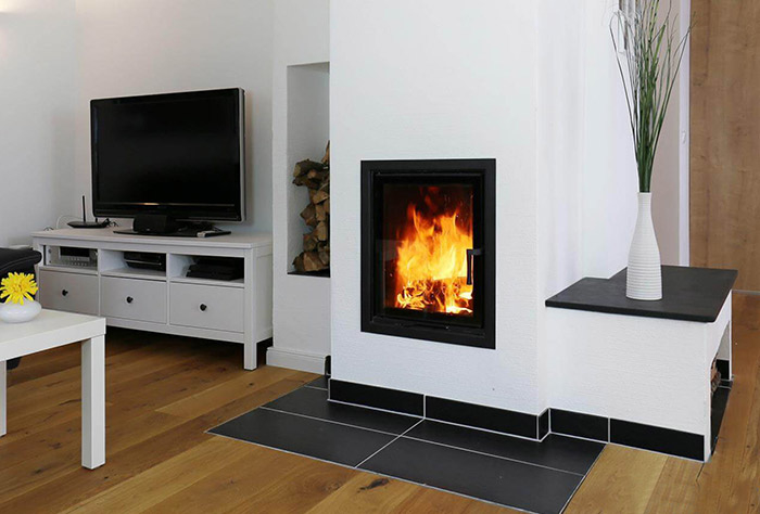 Hout inbouwhaard Lina 45 GT met draaideur