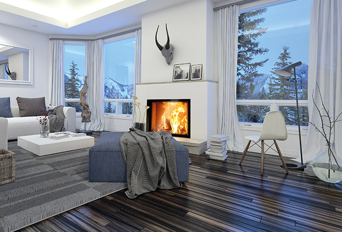 Hout inbouwhaard Lina 73 S met draaideur